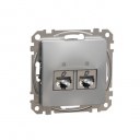 Double DATA Outlet CAT 6 STP. Sedna Design & Elements. RJ45. Aluminium