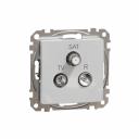 TV/R/SAT Socket intermediate 10db. Sedna. Aluminium