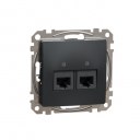 Double DATA Outlet CAT 5E UTP. Sedna Design & Elements. RJ45. Anthracite