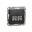 Double DATA Outlet CAT 5E STP. Sedna Design & Elements. RJ45. Anthracite