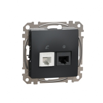 Sedna  Design_XX_melns Rozete RJ45-RJ11 CAT5E UTP