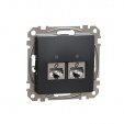 Double DATA Outlet CAT 6 STP. Sedna Design & Elements. RJ45. Anthracite