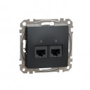 Double DATA Outlet CAT 6A UTP. Sedna Design & Elements. RJ45. Anthracite