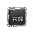 Double DATA Outlet CAT 6A STP. Sedna Design & Elements. RJ45. Anthracite