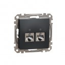 Double DATA Outlet CAT 6A STP. Sedna Design & Elements. RJ45. Anthracite
