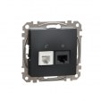 DATA CAT 6 UTP + Telephone outlet. Sedna Design & Elements. Anthracite