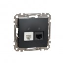 DATA CAT 6 UTP + Telephone outlet. Sedna Design & Elements. Anthracite