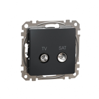 TV/SAT Socket intermediate 10db. Sedna. Anthracite