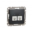 Double Telephone socket. Sedna Design & Elements. RJ11. Anthracite