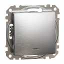 Sedna Design & Elements. 1-way switch 10AX Blue Locator LED. professional. brushed aluminium