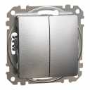Sedna Design & Elements. 2-circuits switch 10AX. professional. brushed aluminium
