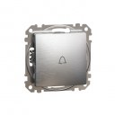 Sedna Design & Elements. 1-way Push-Button 10A Bell Symbol. professional. brushed aluminium