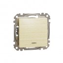 Sedna Design & Elements. 1-way switch 10AX Blue Locator LED. professional. wood birch