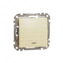 Sedna Design & Elements. 1-way Push-Button 10A Blue Loc LED. professional. wood birch