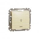 Sedna Design & Elements. 1-way Push-Button 10A Lamp Symbol. professional. wood birch