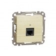 DATA Outlet CAT 6A UTP. Sedna Design & Elements. RJ45. Wood brich