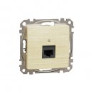 DATA Outlet CAT 6A UTP. Sedna Design & Elements. RJ45. Wood brich