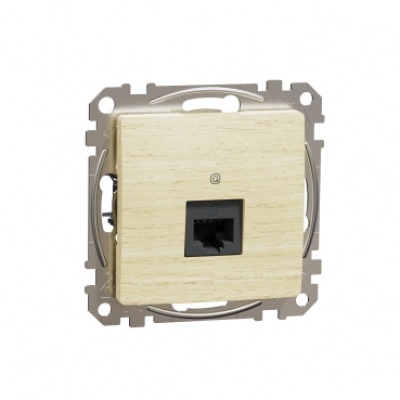 DATA Outlet CAT 6A UTP. Sedna Design & Elements. RJ45. Wood brich