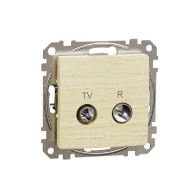 TV/R Socket intermediate 10db. Sedna. Wood birch