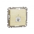 Telephone socket. Sedna Design & Elements. RJ11. Wood birch