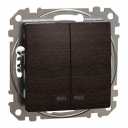Sedna Design & Elements. 2-circuits switch 10AX Blue Loc LED. professional. wood wenge