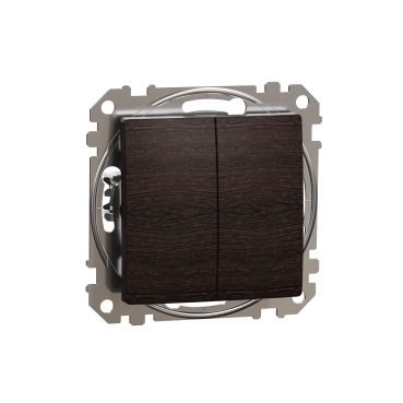 Sedna Design & Elements. double 2-way switch 10AX. professional. wood wenge