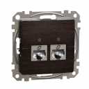 Double DATA Outlet CAT 6A STP. Sedna Design & Elements. RJ45. Wood wenge