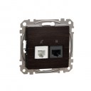 DATA CAT 6 UTP + Telephone outlet. Sedna Design & Elements. Wood Wenge