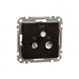 TV/R/SAT connector 4db. Sedna. Wood wenge