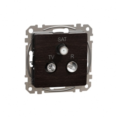 TV/R/SAT connector 4db. Sedna. Wood wenge