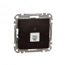 Telephone socket. Sedna Design & Elements. RJ11. Wood wenge