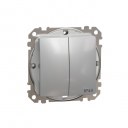 Sedna Design & Elements. 2-circuits switch 10AX. professional. aluminium