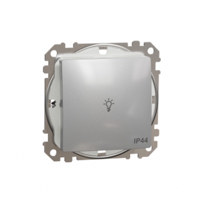 Sedna Design & Elements. 1-way Push-Button 10A Lamp Symbol. professional. aluminium