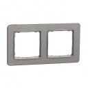 Sedna Design & Elements. Frame 2 gang. professional. brushed aluminium