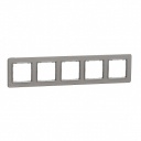 Sedna Design & Elements. Frame 5 gang. professional. brushed aluminium