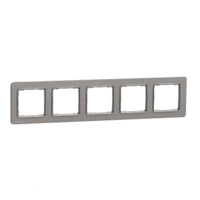 Sedna Design & Elements. Frame 5 gang. professional. brushed aluminium