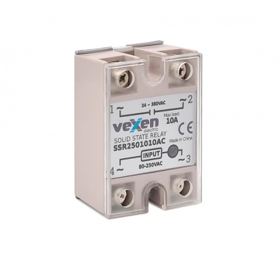 Solid state relay 1NO, 10A, 80-250VAC