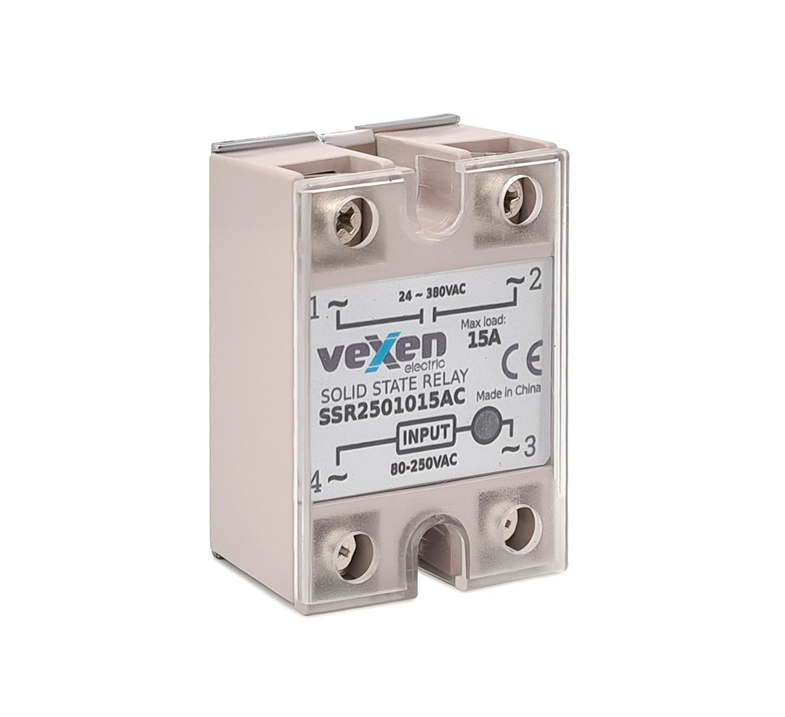 Solid state relay 1NO, 15A, 80-250VAC