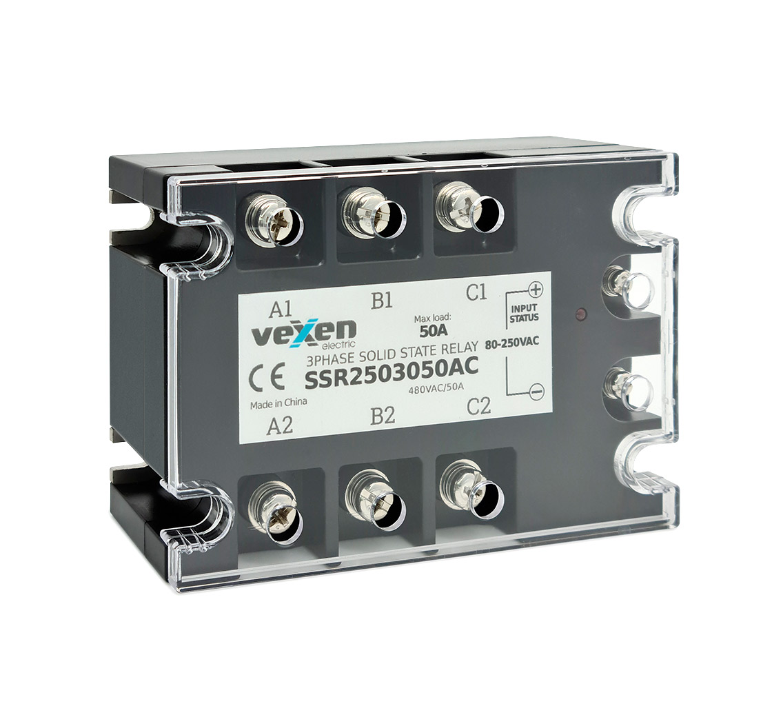 Solid state relay 3NO, 50A, 80-250VAC