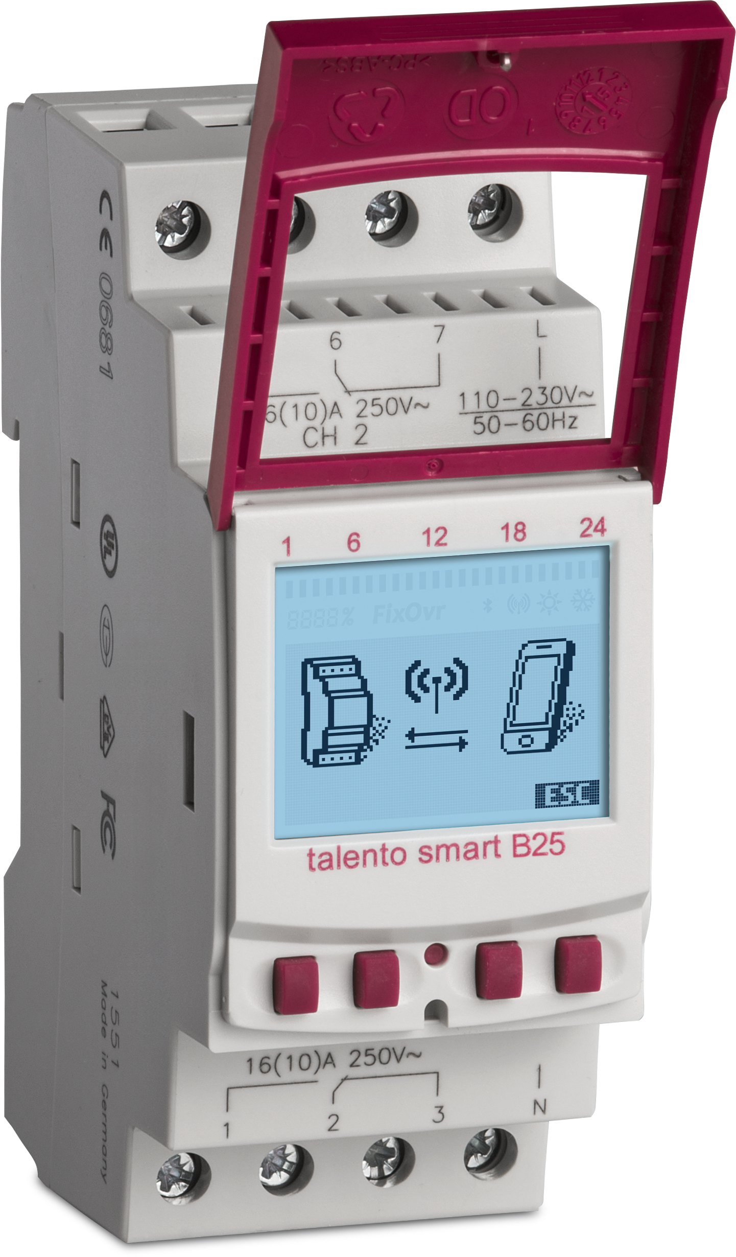 TALENTO SMART B25 relay, bluetooth, 2 channel, 100 memory spaces, 16A, 110/230V AC Functions: вкл/выкл