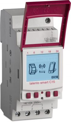 TALENTO SMART C15  relay, bluetooth, 1 channel, 500 memory spaces, 16A, 110/230V AC Functions: Astro/on/off/cycle/impulse/random