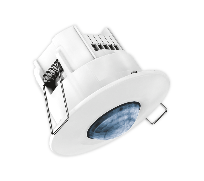 Presence detector, 1 channel, 8m range, 360° angle of detection, recessed ceiling, 2-wire, dimming function, remote controllable