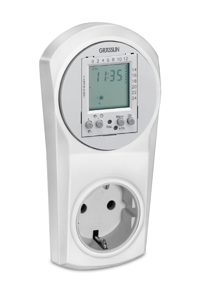Plug-in timer for daily and weekly programs, digital