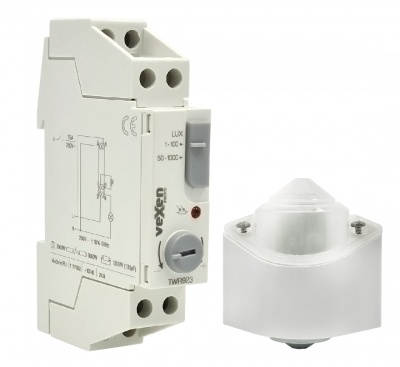 TWR923 twilight relay with sensor IP65, 1-1000 Lux, IP65, 1NO, 16A, AC230V