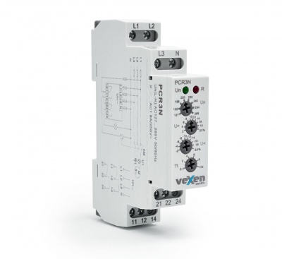PCR3N Trīsfāžu sprieguma kontroles relejs 3LN 1CO 10A AC230V