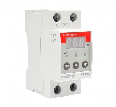 Digital overvoltage protection relay 1CO 63A AC230V VP1N63