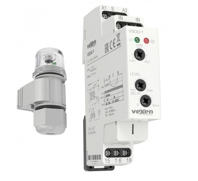VSOU-1 krēslas slēdzis ar sensoru IP65, 1-50 000 lx, 1NO, 16A, AC230V
