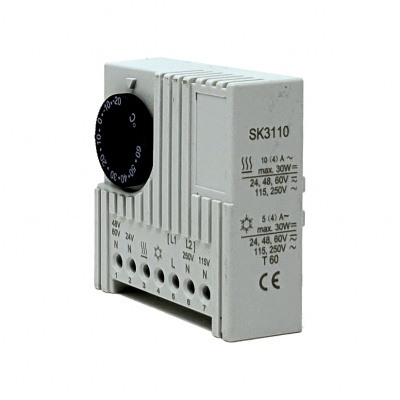 TCS-3110A thermostat with electronic air sensor for heating or cooling 24-250V; 16A; -20C+60C