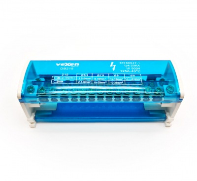 DB215 Sadales spaiļu bloks DIN 2x15poles 125A/500V