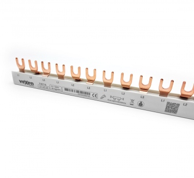 MCB busbar 16mm2, 3 phase, fork type, 1m, 57 modules